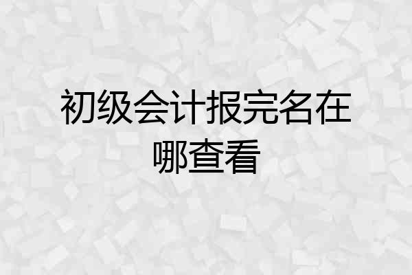 初级会计报完名在哪查看