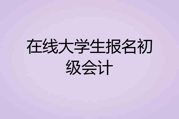 在线大学生报名初级会计