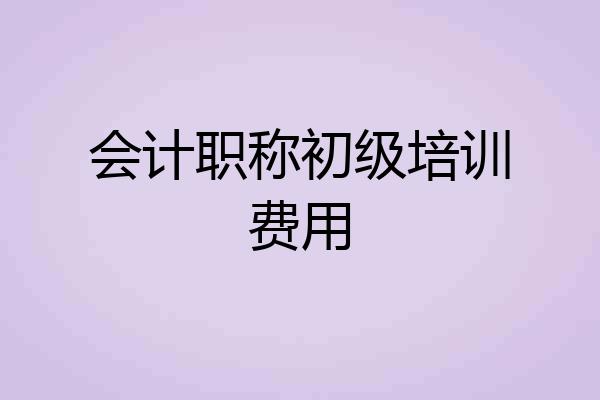 会计职称初级培训费用