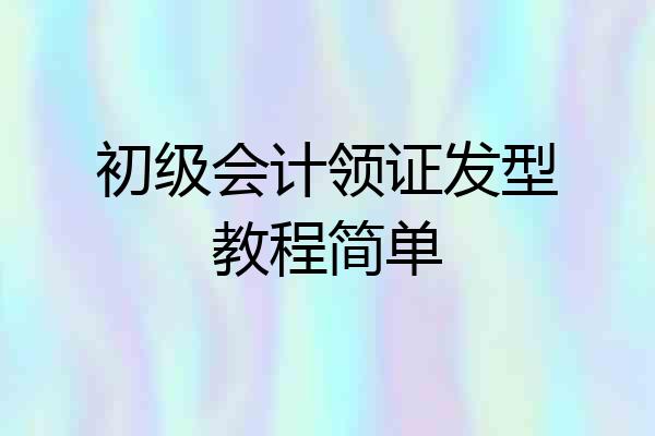 初级会计领证发型教程简单