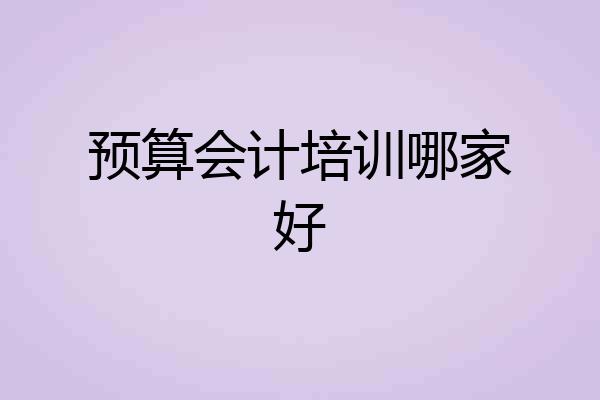 预算会计培训哪家好