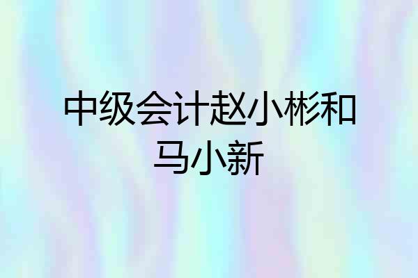 中级会计赵小彬和马小新