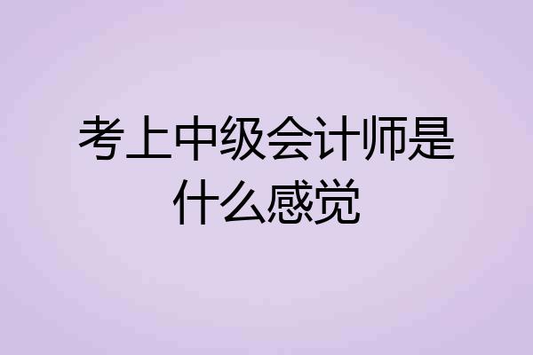 考上中级会计师是什么感觉