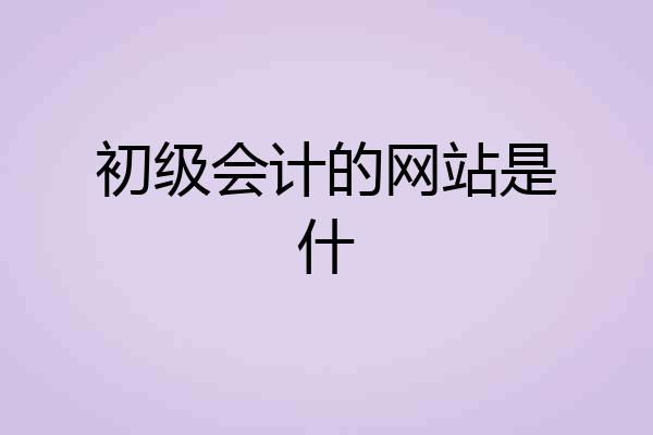 初级会计的网站是什
