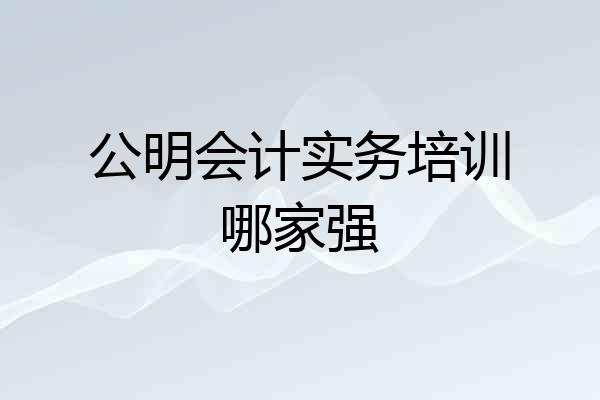 公明会计实务培训哪家强