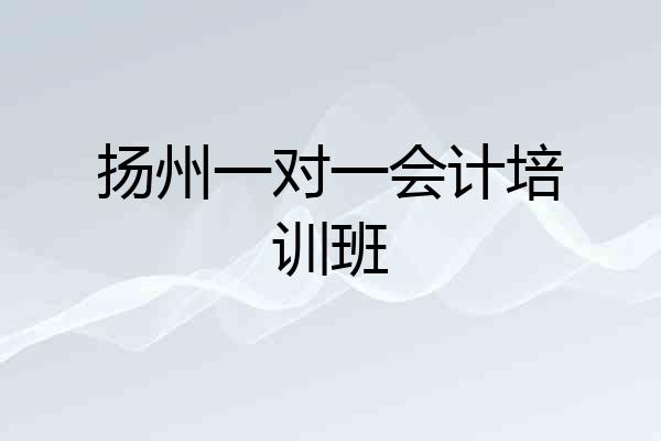 扬州一对一会计培训班