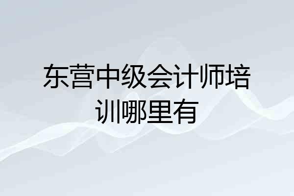 东营中级会计师培训哪里有
