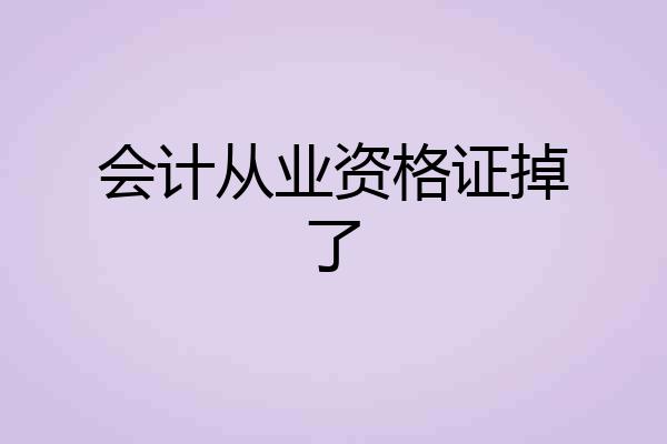 会计从业资格证掉了