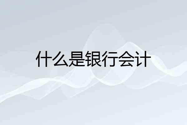 什么是银行会计