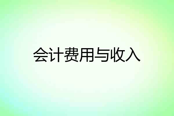 会计费用与收入