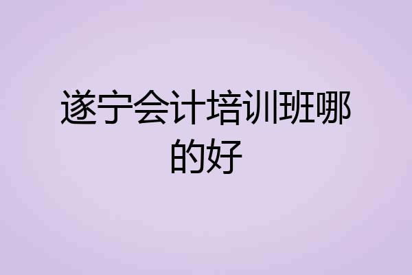 遂宁会计培训班哪的好