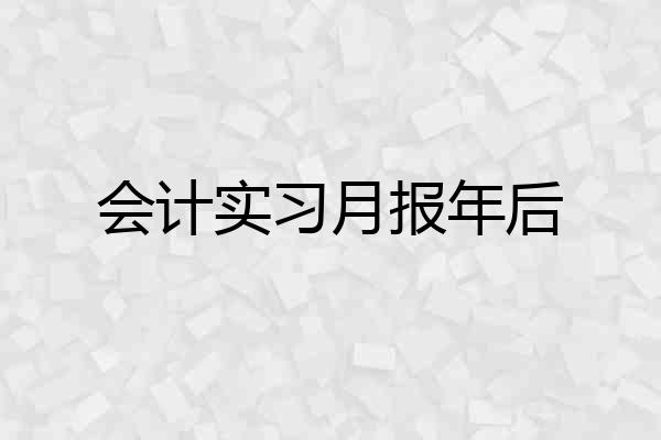 会计实习月报年后