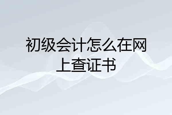 初级会计怎么在网上查证书