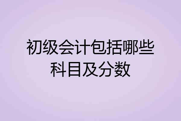 初级会计包括哪些科目及分数