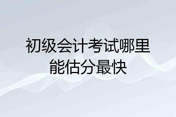 初级会计考试哪里能估分最快