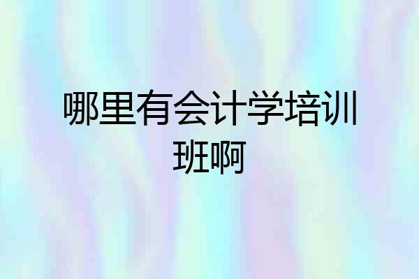 哪里有会计学培训班啊