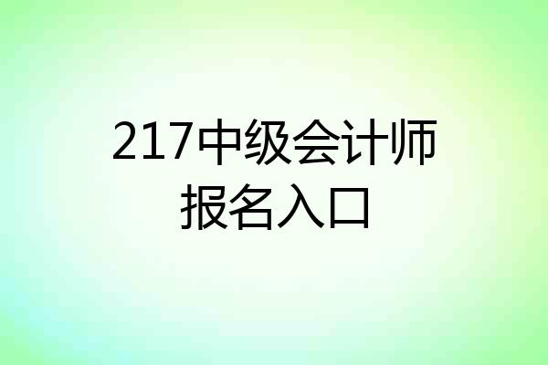 217中级会计师报名入口