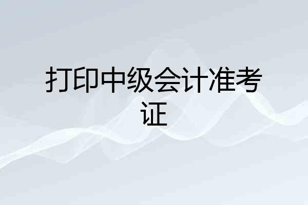 打印中级会计准考证