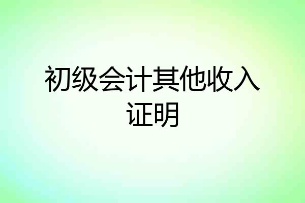 初级会计其他收入证明