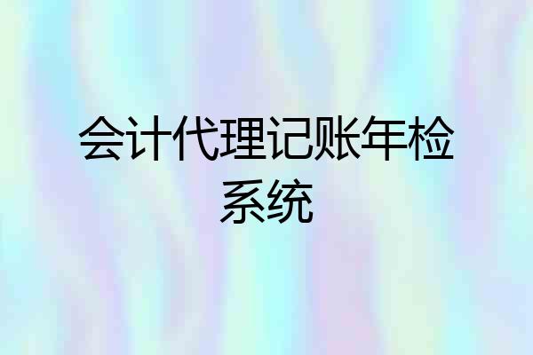 会计代理记账年检系统