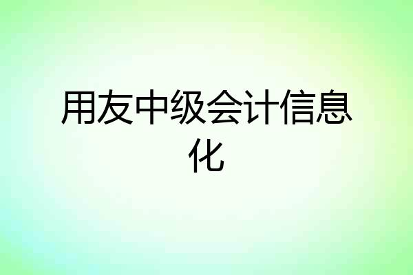 用友中级会计信息化