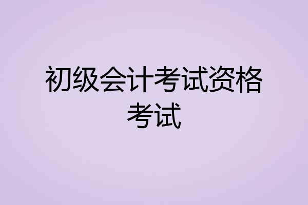 初级会计考试资格考试