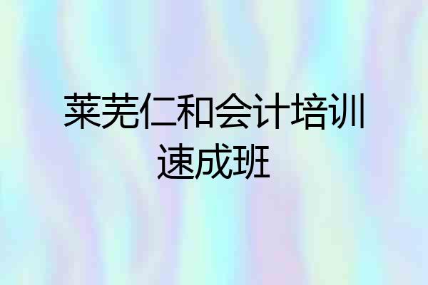 莱芜仁和会计培训速成班