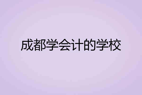 成都学会计的学校