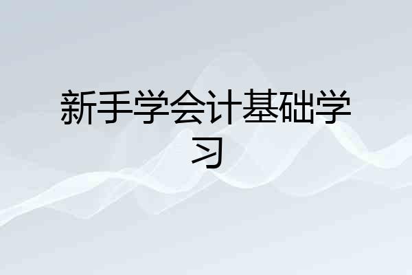 新手学会计基础学习