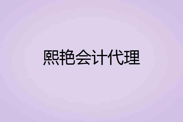 熙艳会计代理