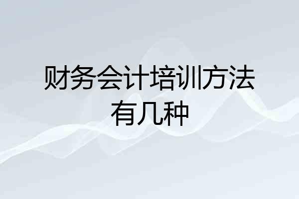 财务会计培训方法有几种