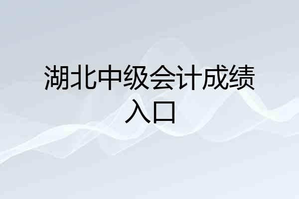 湖北中级会计成绩入口