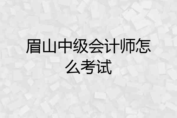 眉山中级会计师怎么考试