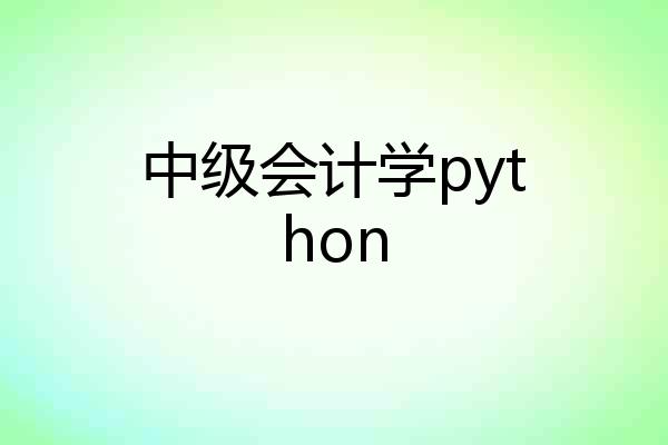 中级会计学python