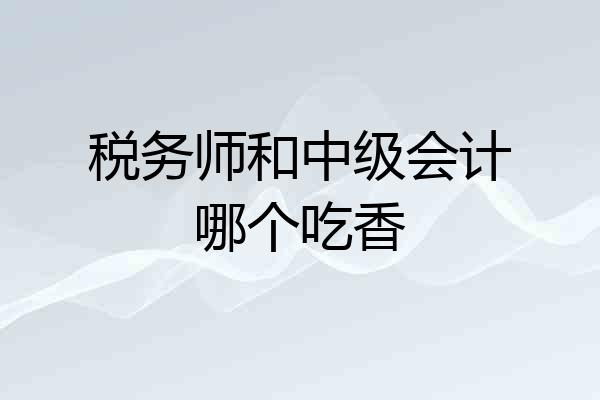 税务师和中级会计哪个吃香