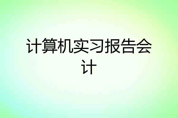 计算机实习报告会计