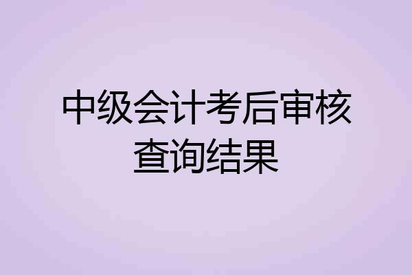 中级会计考后审核查询结果