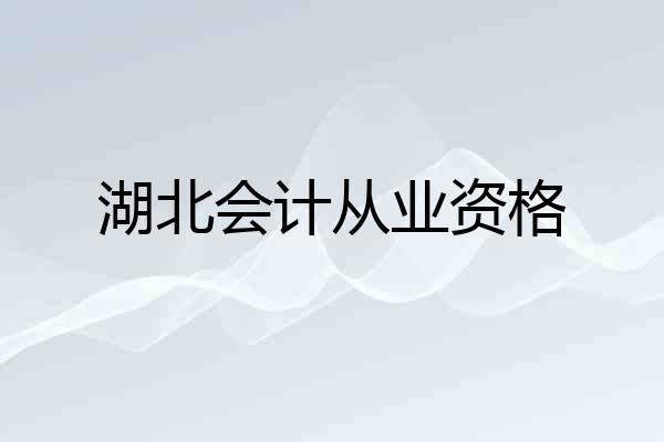 湖北会计从业资格