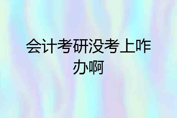会计考研没考上咋办啊