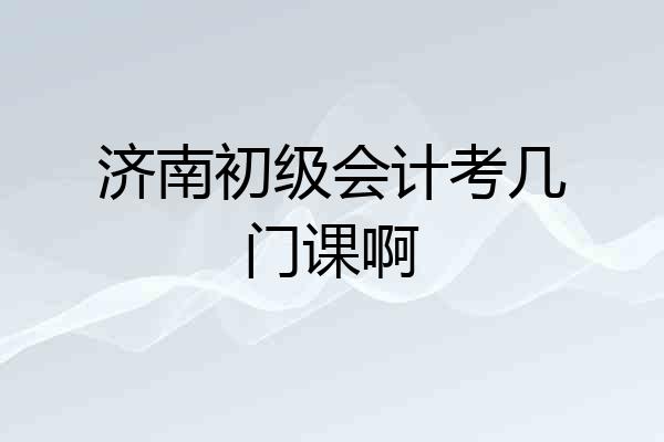 济南初级会计考几门课啊