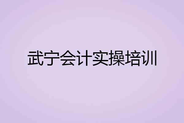 武宁会计实操培训