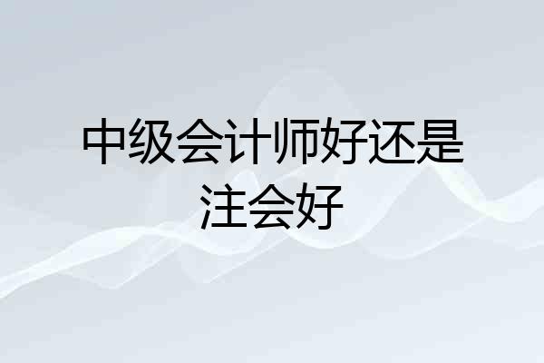 中级会计师好还是注会好