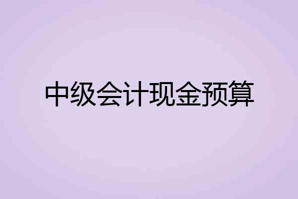 中级会计现金预算