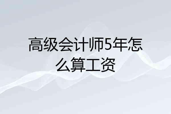 高级会计师5年怎么算工资