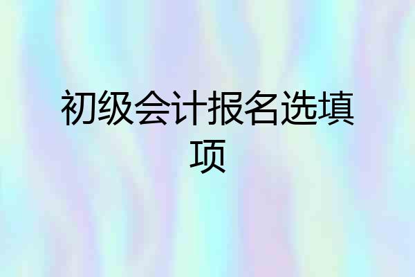 初级会计报名选填项