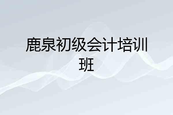 鹿泉初级会计培训班