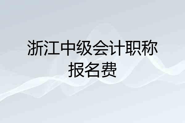 浙江中级会计职称报名费