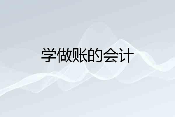 学做账的会计