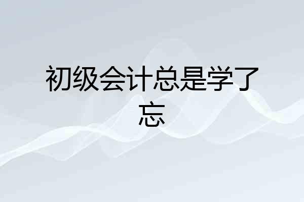 初级会计总是学了忘
