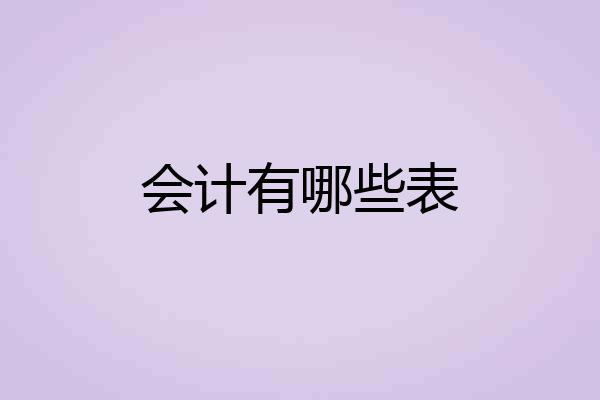 会计有哪些表